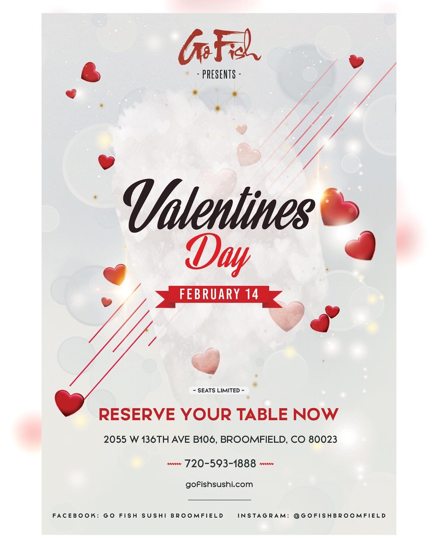 Hey Broomfield! Would you like to spend Valentine&rsquo;s Day with us this year? If so, now&rsquo;s the time to make a reservation!🫶🏼