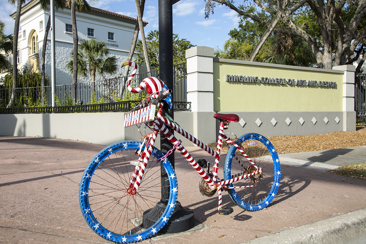 Arty bike on campus.