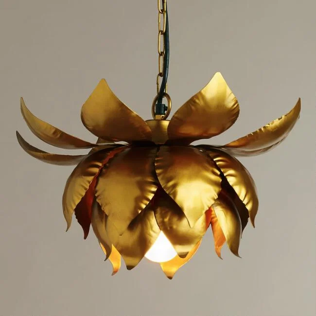 World Market // Gold Lotus Hanging Pendant