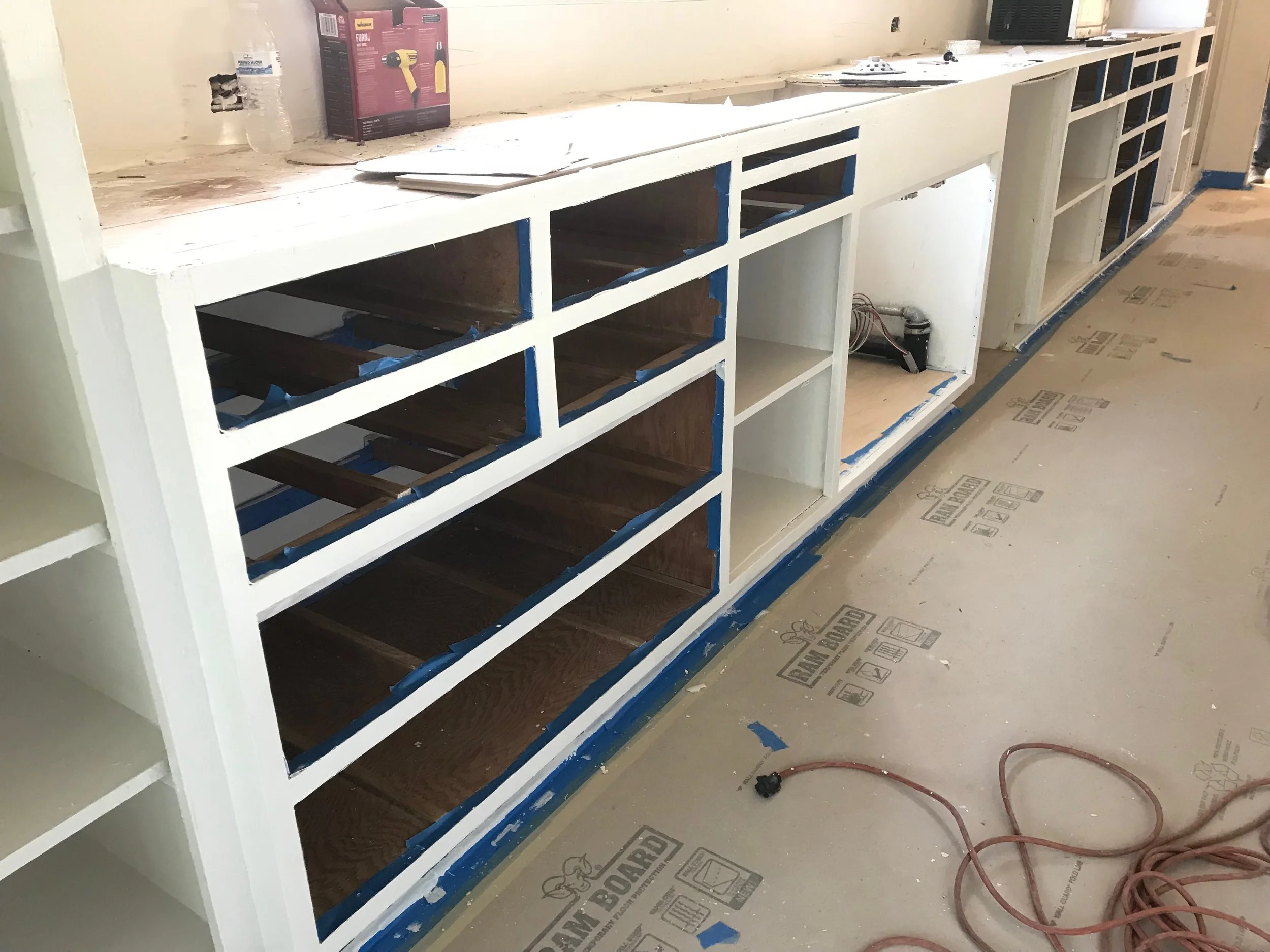 Priming the Kitchen Cabinets