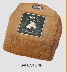 Sandstone Pet Rock Memorial with Granite Plaque