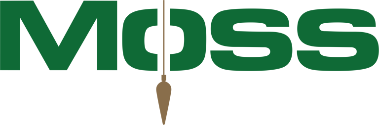 Logo spelling 'Moss' with the letter 'o' replaced by a moss needle.