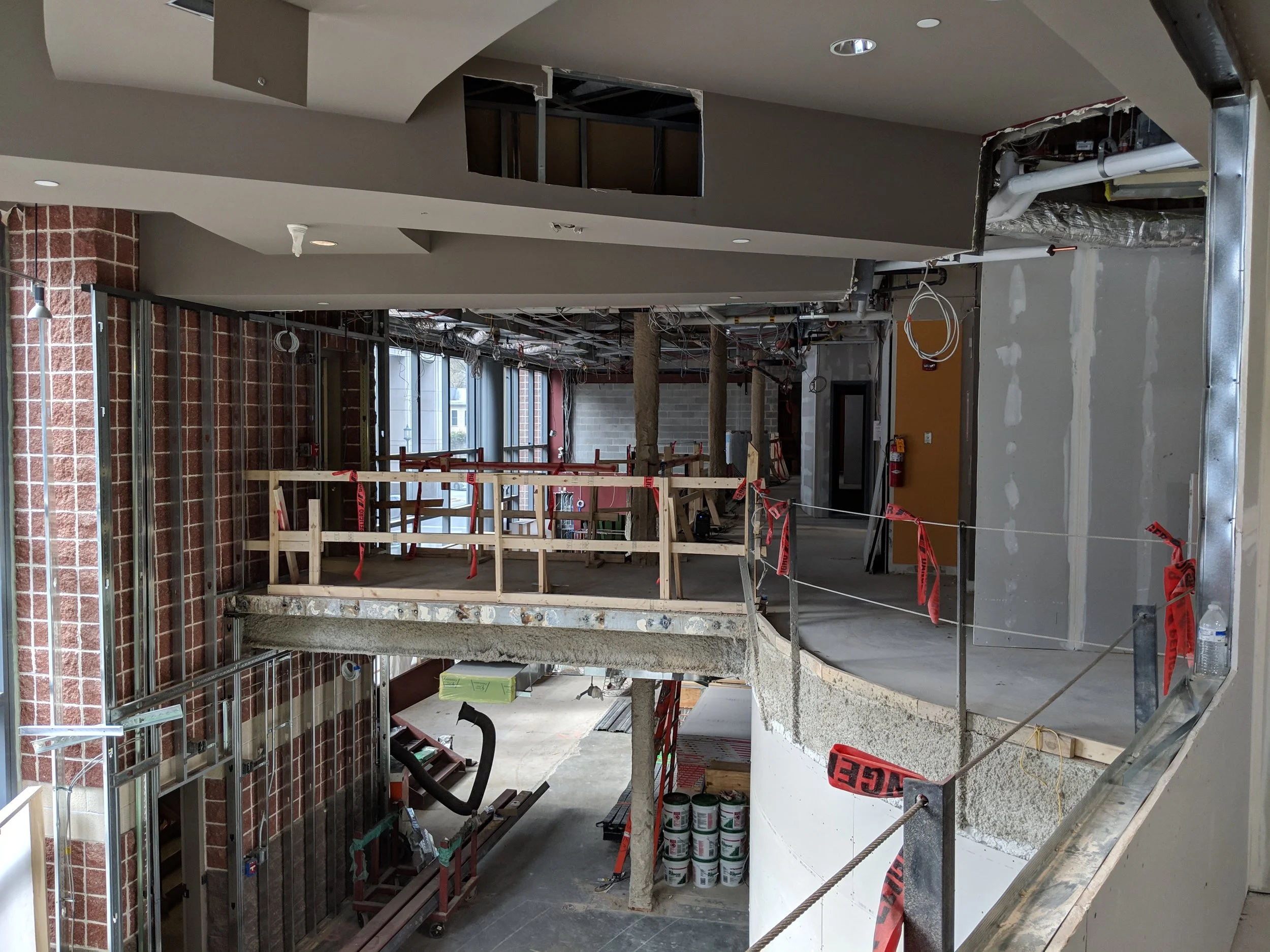 March 2019 - Now that we’ve taken down some walls, you can see directly into the lobby from the new Conference Room above the Box Office.