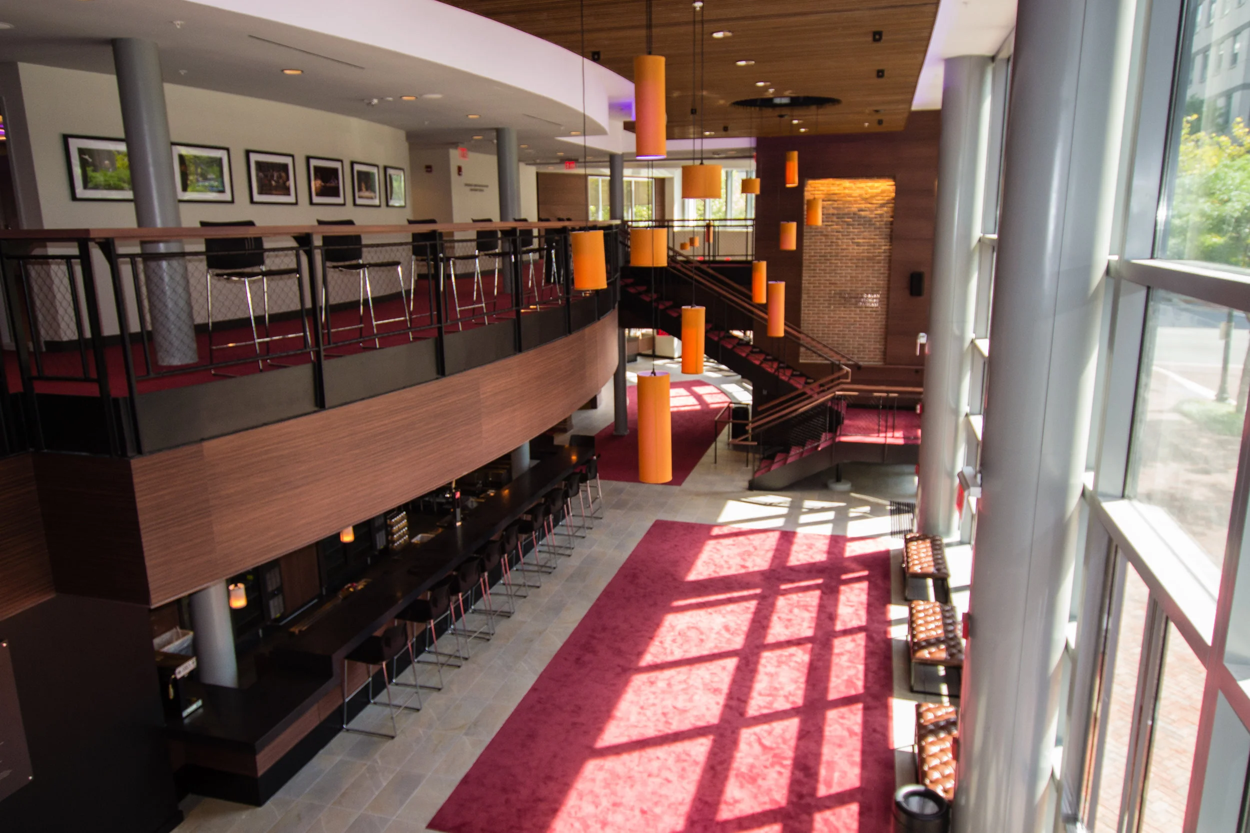 August 2019 - The view of the main lobby from the new balcony foyer