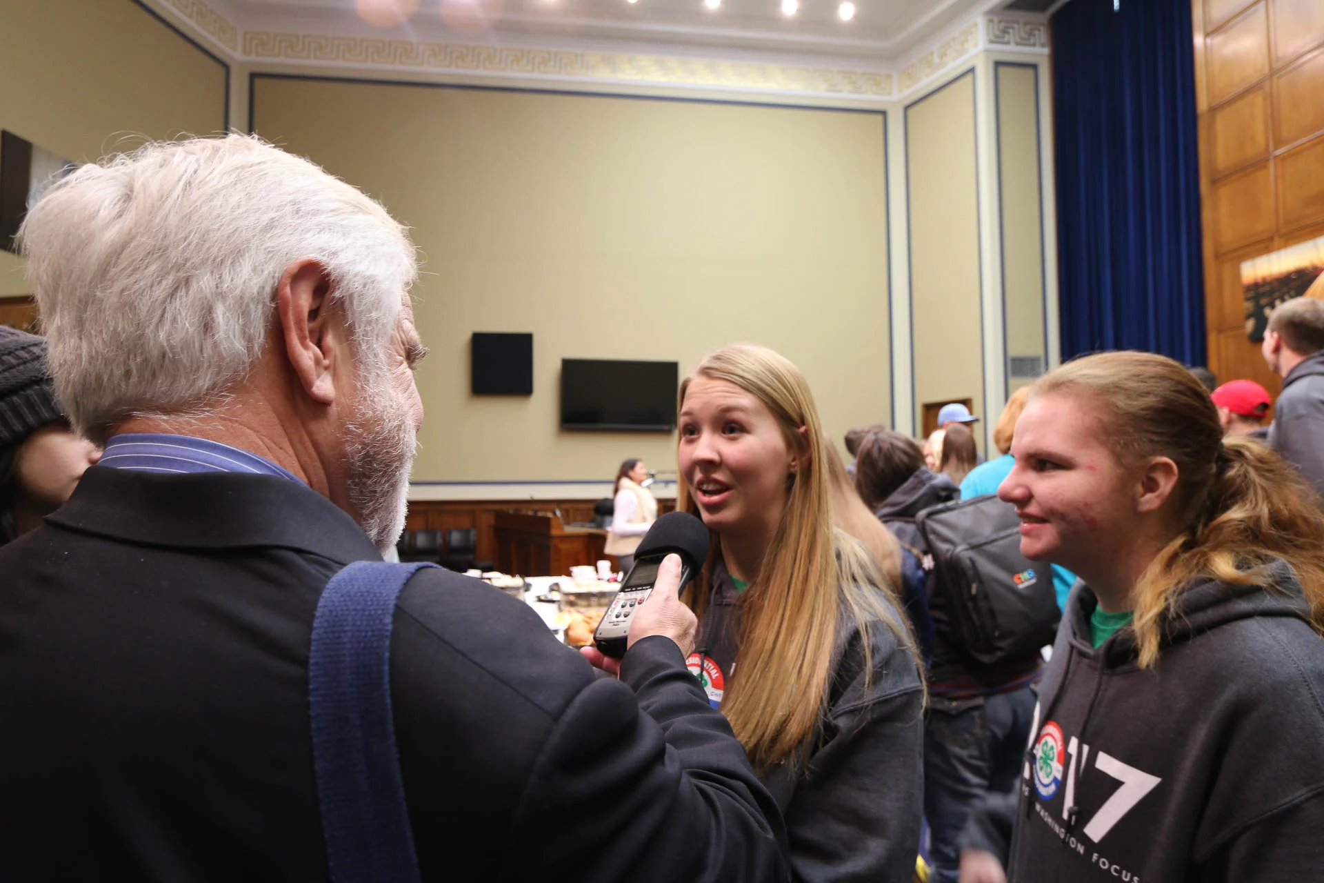 Interviewing student leaders.