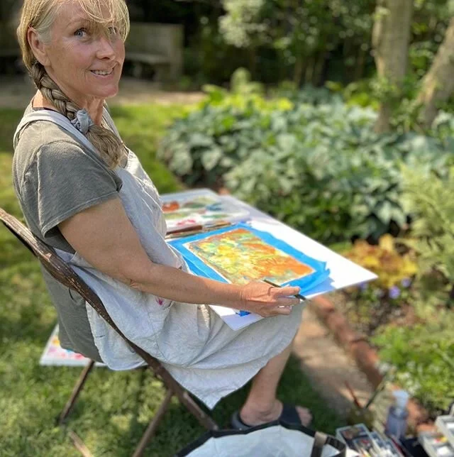 Plein air painting at the Shakespeare Garden with Janet Trierweiler this week.