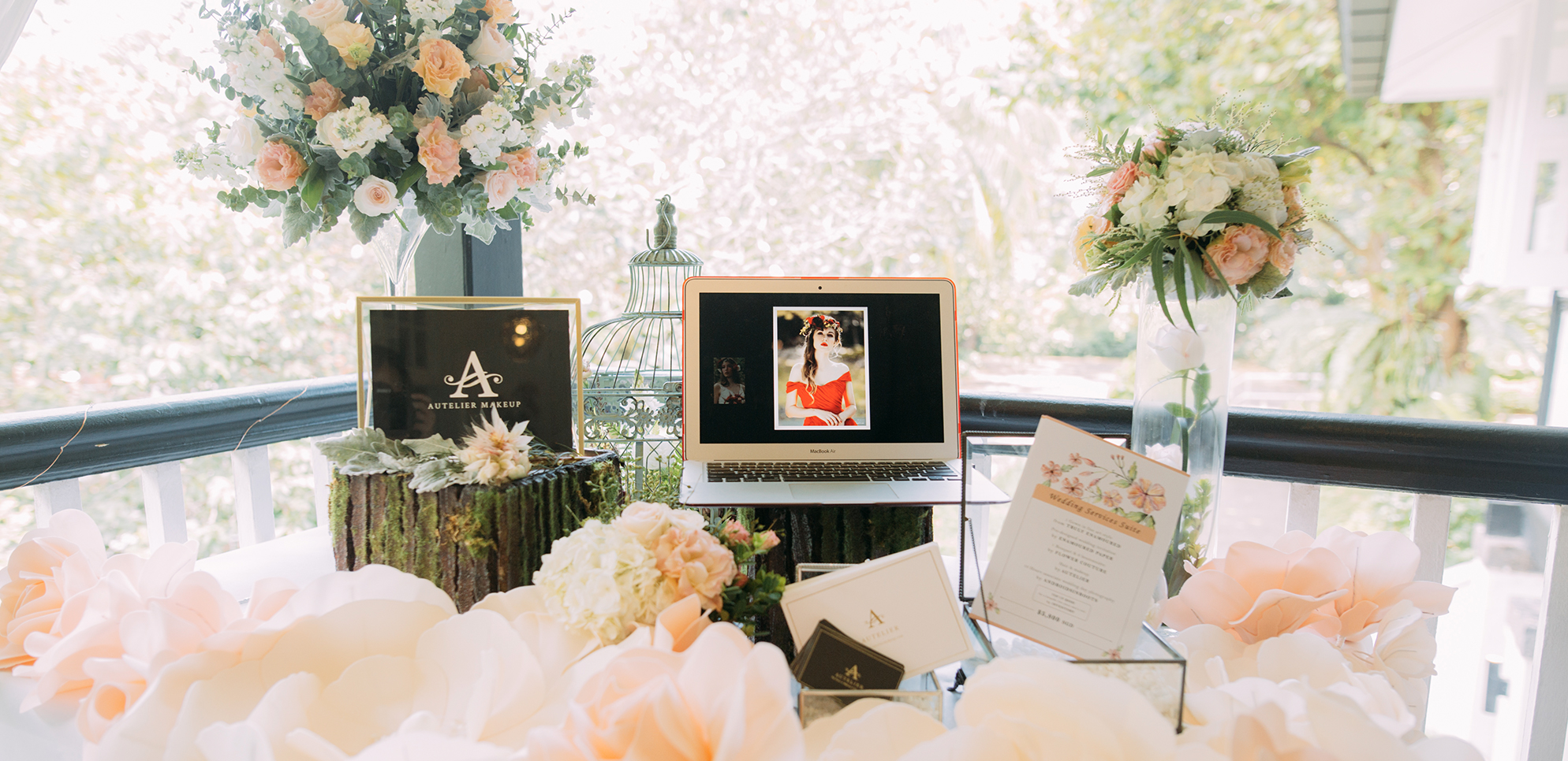 wedding huts reception table styling with floral centerpieces