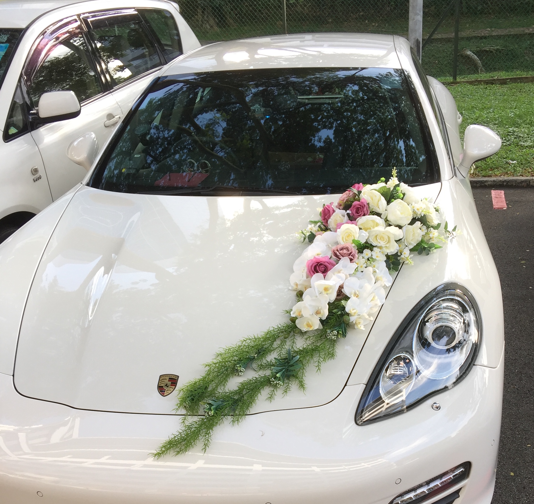 floral wedding car garland decor