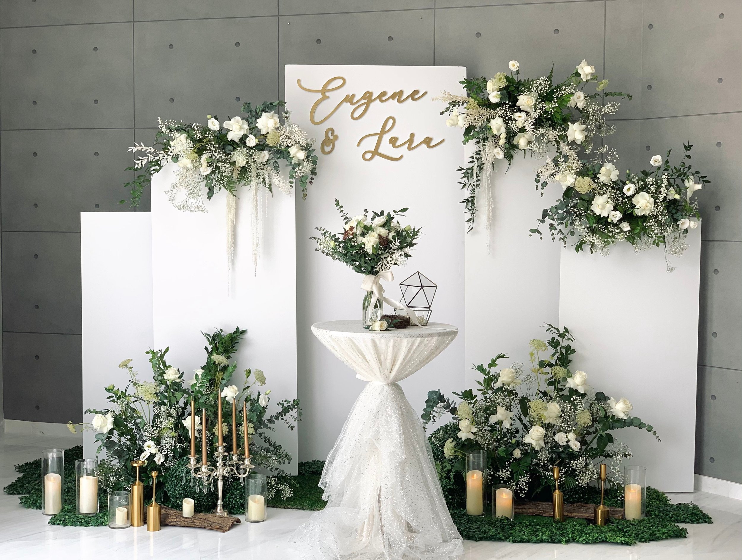 White Greenery Wedding Flower Decoration Singapore Styling I Huts