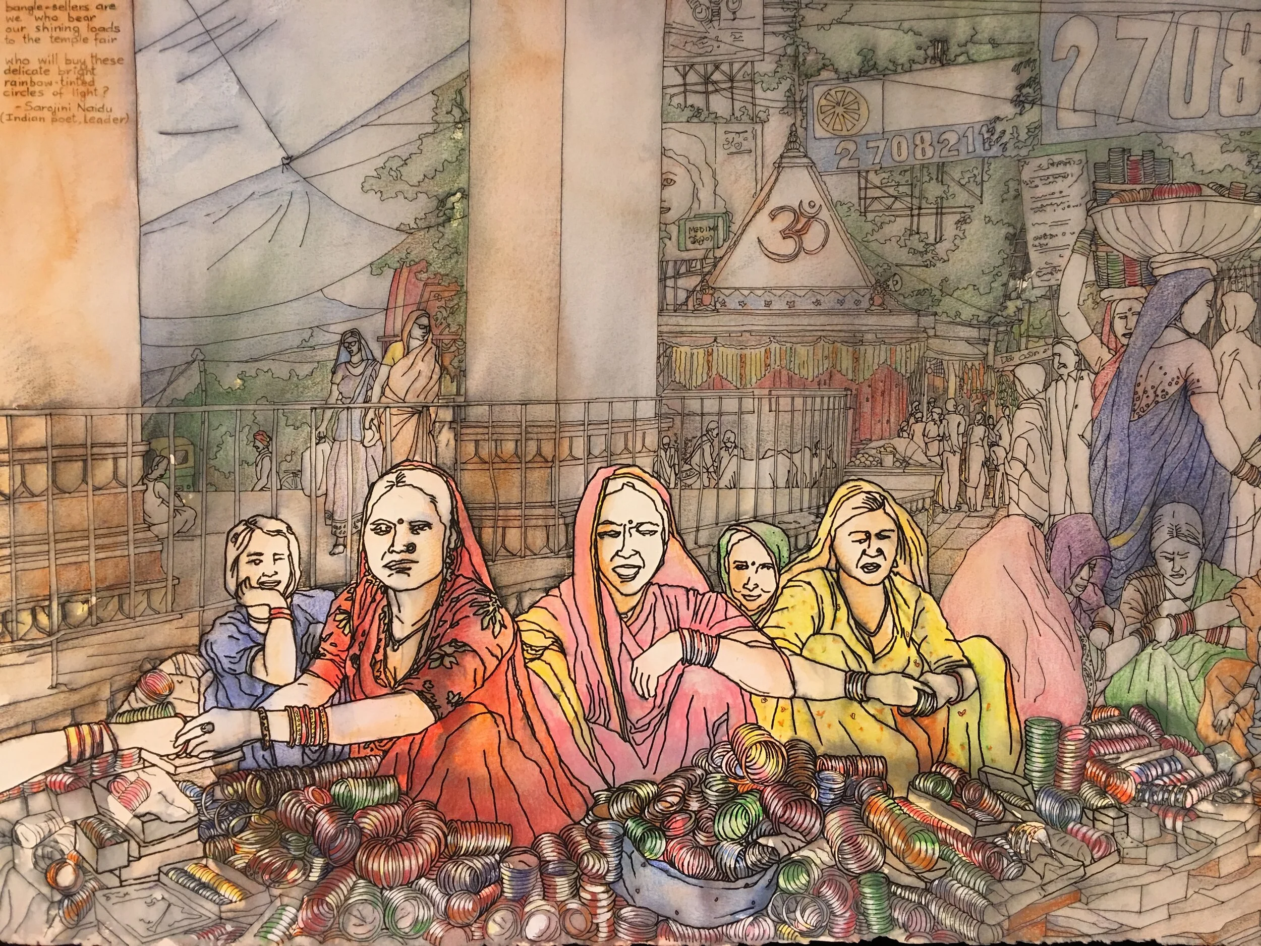 Bangle Sellers at the Temple.JPG