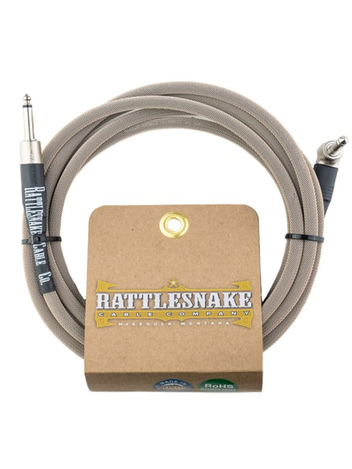 Rattlesnake 10" SNAKEHEAD A/S DIRTY TWEED INSTRUMENT CABLE