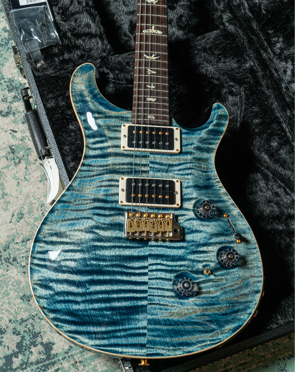 2021 PRS Custom 24 Piezo 10 Top Fade Whale Blue — GUITARSOFA SHOP