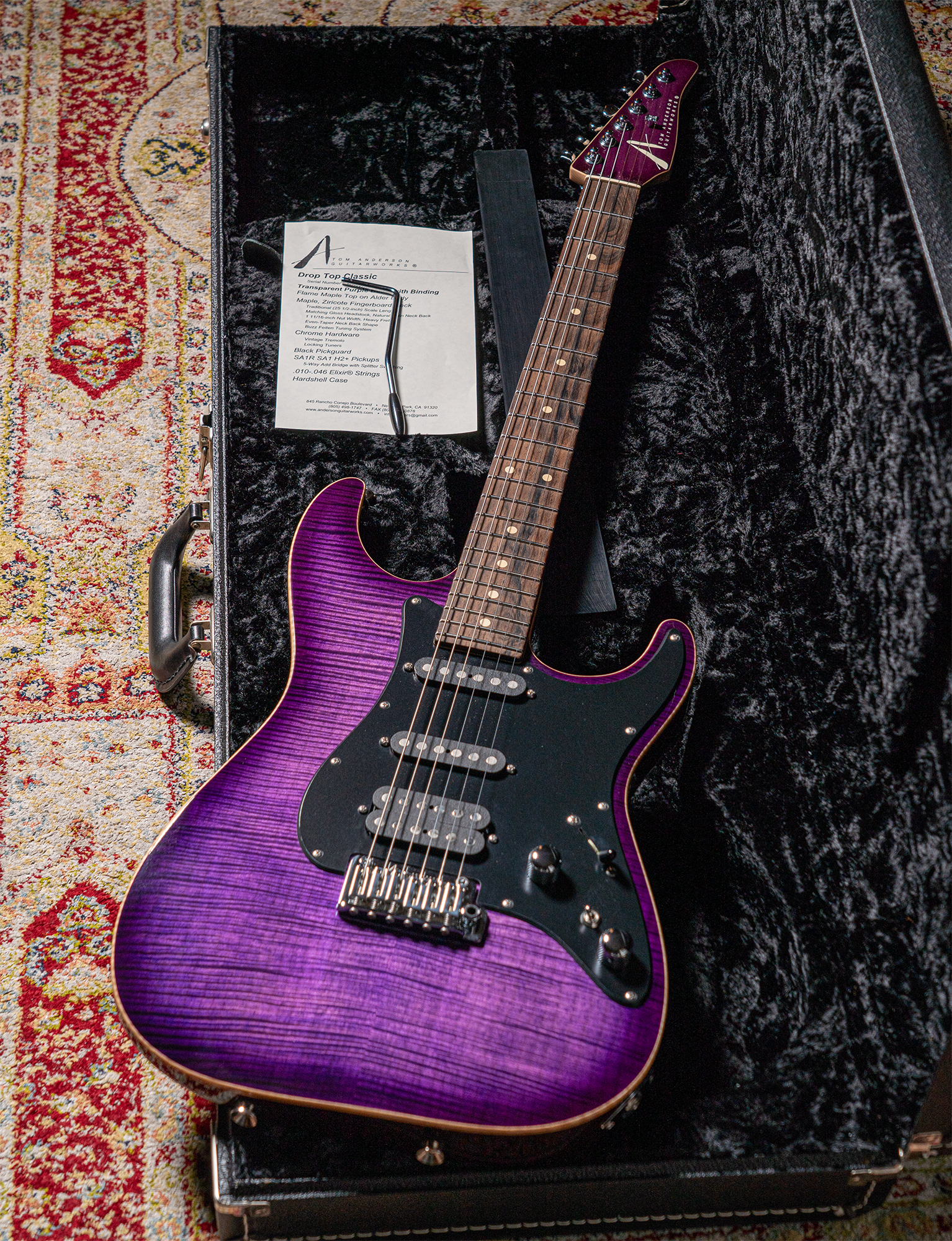 Pre-owned 2017 Tom Anderson Drop Top Classic/Transparent Purple Burst