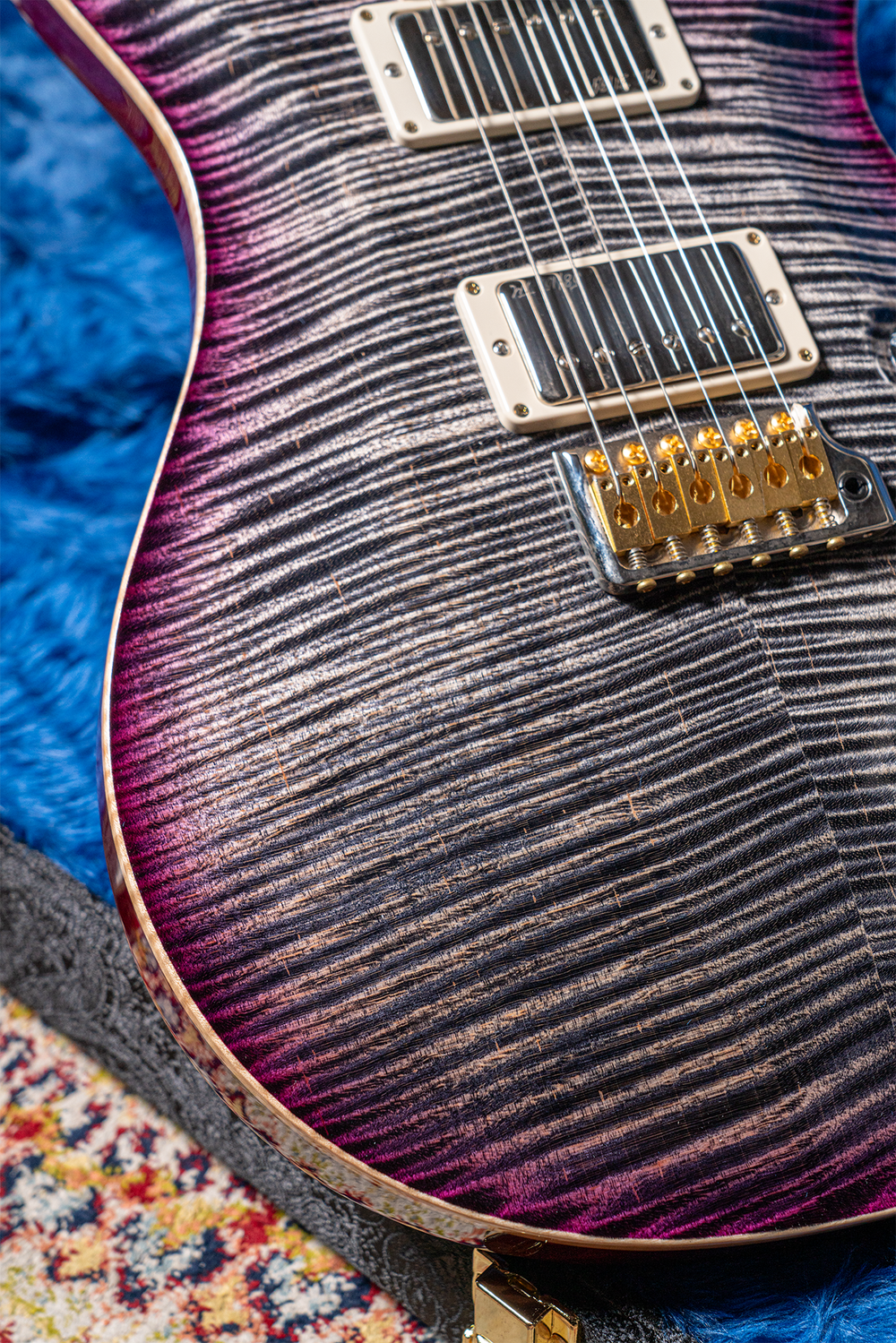 2023 PRS Wood Library Custom 24 10 Top Charcoal Purple Burst