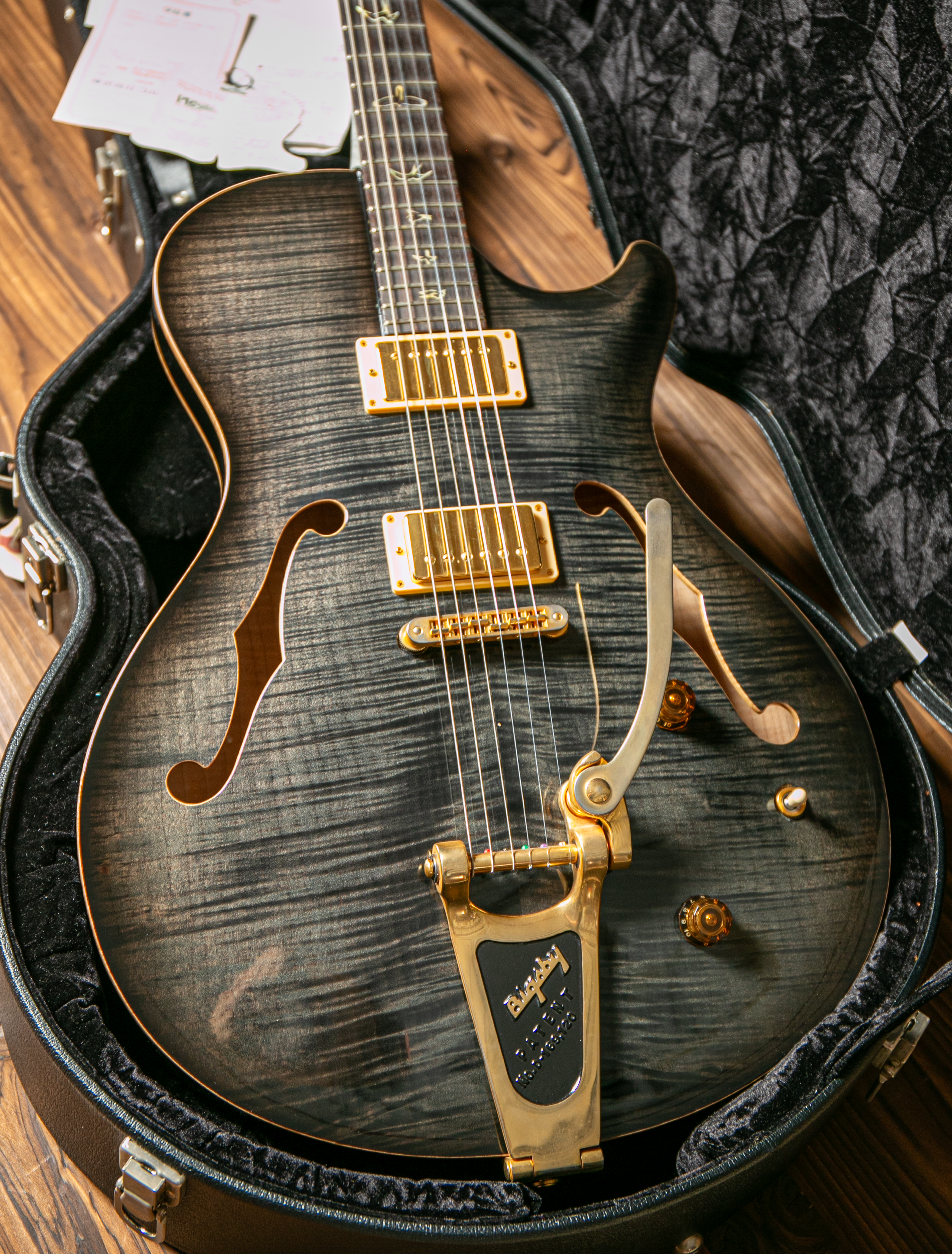 2008 PRS SC-J Hollowbody Bigsby Thinline Charcoal Burst Limited Edition (1 of 300)