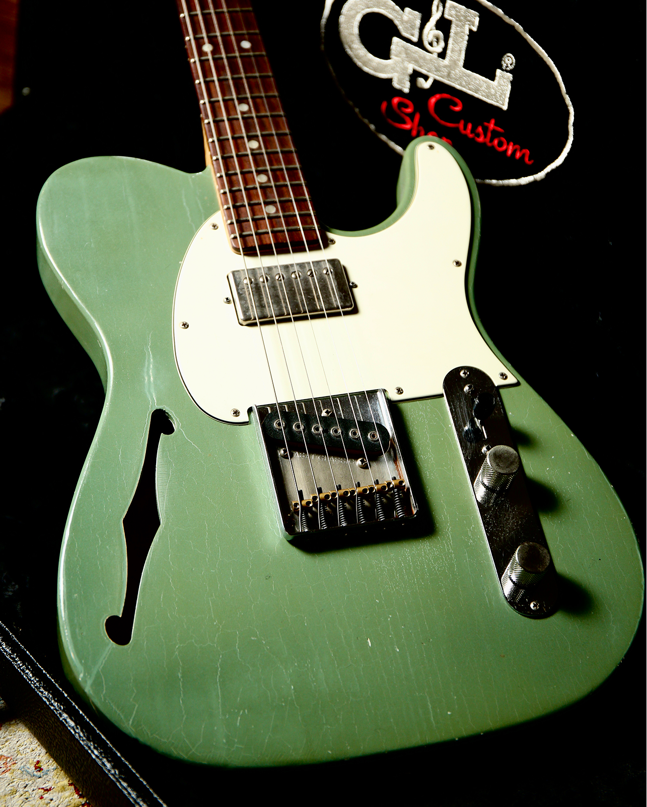 2022 G&L Custom Shop ASAT Classic Bluesboy Semi Hollowbody Light Aged