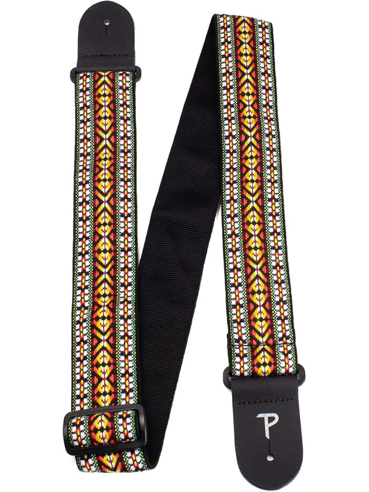 PERRI'S 2'' Red / White / Yellow Hootenanny Jacquard Guitar Strap (TWS-7035)