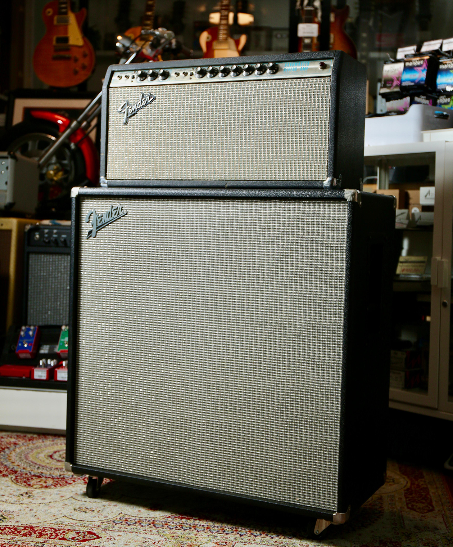 1972 Fender Bandmaster Reverb Silverface & Super Sonic 100 412 Cabinet