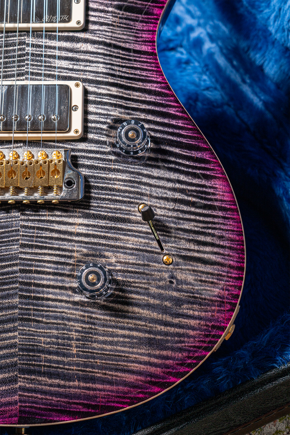 2023 PRS Wood Library Custom 24 10 Top Charcoal Purple Burst