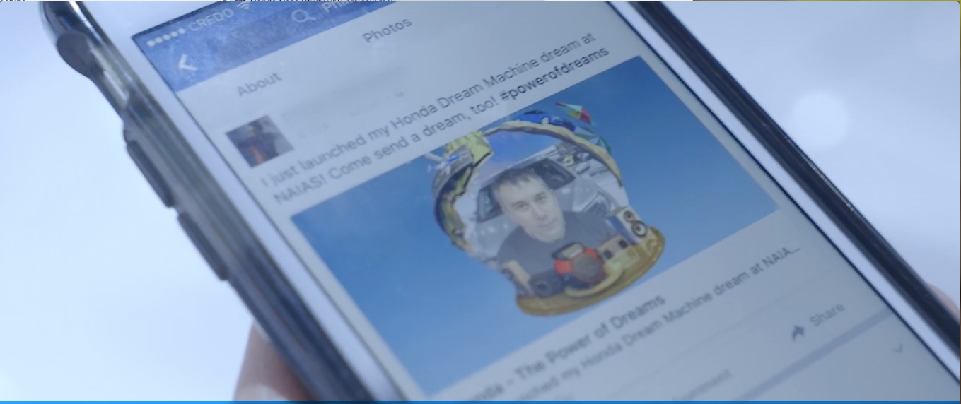 The photo and animations were socially sharable via an app, or via an email they received.
