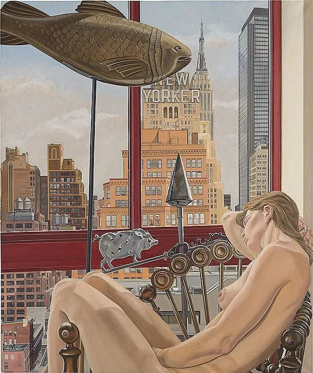 Philip Pearlstein, Model with Empire State Building, Oil on Canvas 72.00" x 60.00" (182.88cm x 152.40cm) 1992, Christie’s