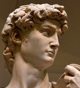 Michelangelo, David, detail