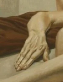 Philip Pearlstein, Two Female Models  in the Studio, detail