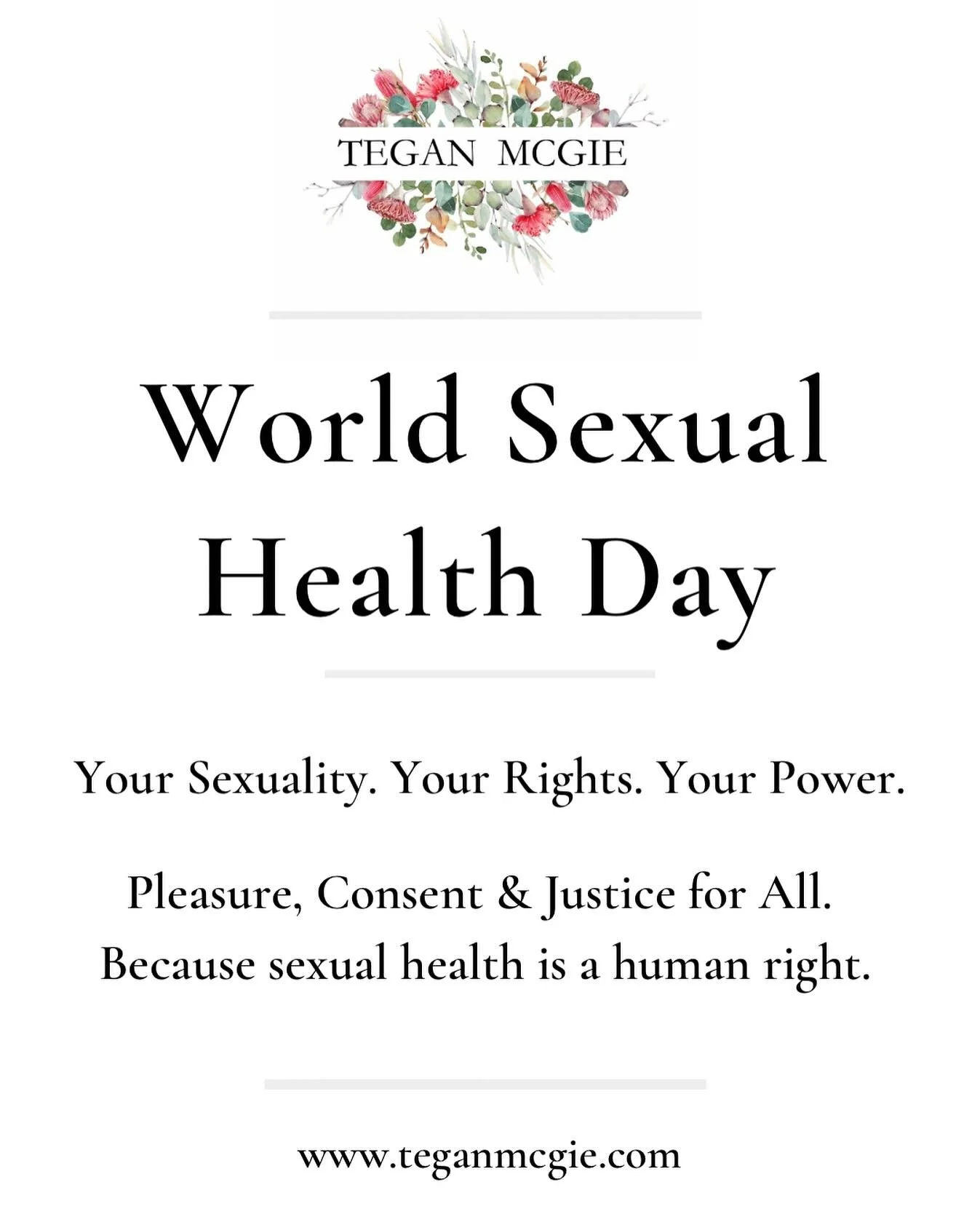 Happy World Sexual Health Day incredible Humans! 

Sexual health is about so much more than preventing illness; it&rsquo;s about creating lives filled with pleasure, safety, intimacy &amp; connection. It&rsquo;s about having the knowledge, confidence