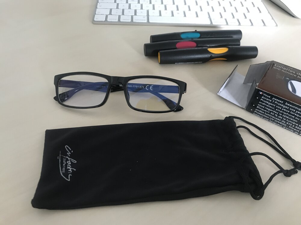 infactory Blaufilter Brille: Augenschonende Bildschirm-Brille mit Blaulicht- Filter, 0 Dioptrien (Bildschirm Brille Blaulichtfilter)