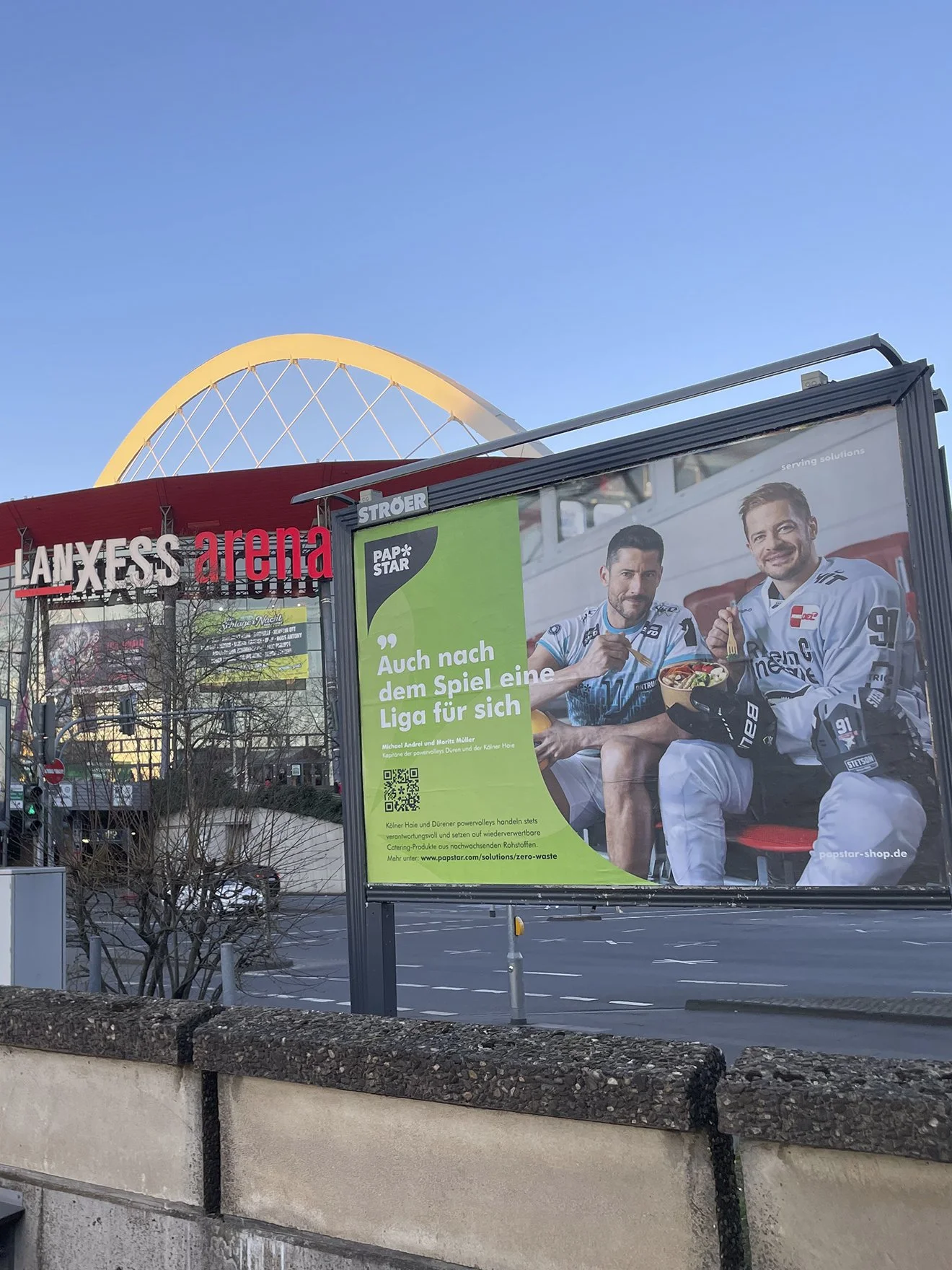 Und das fertige Bild vor der Lanxess Arena