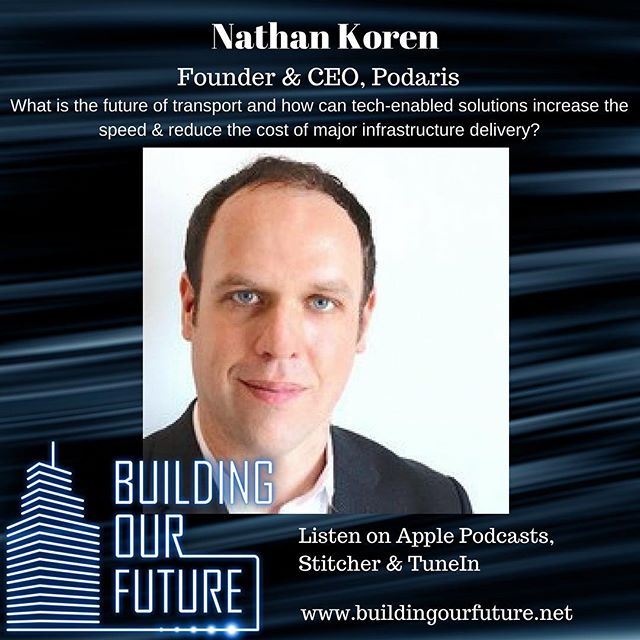 I&rsquo;m joined by Nathan Koren to discuss the future of transport and delivering infrastructure projects #infrastructure #futurism #buildingourfuture #propertypodcast #proptechpodcast #bigdata #autonomousvehicles #proptech #plantech