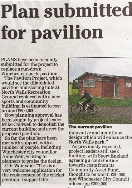 Recent news articles in the Hampshire Chronicle about The Pavilion Project