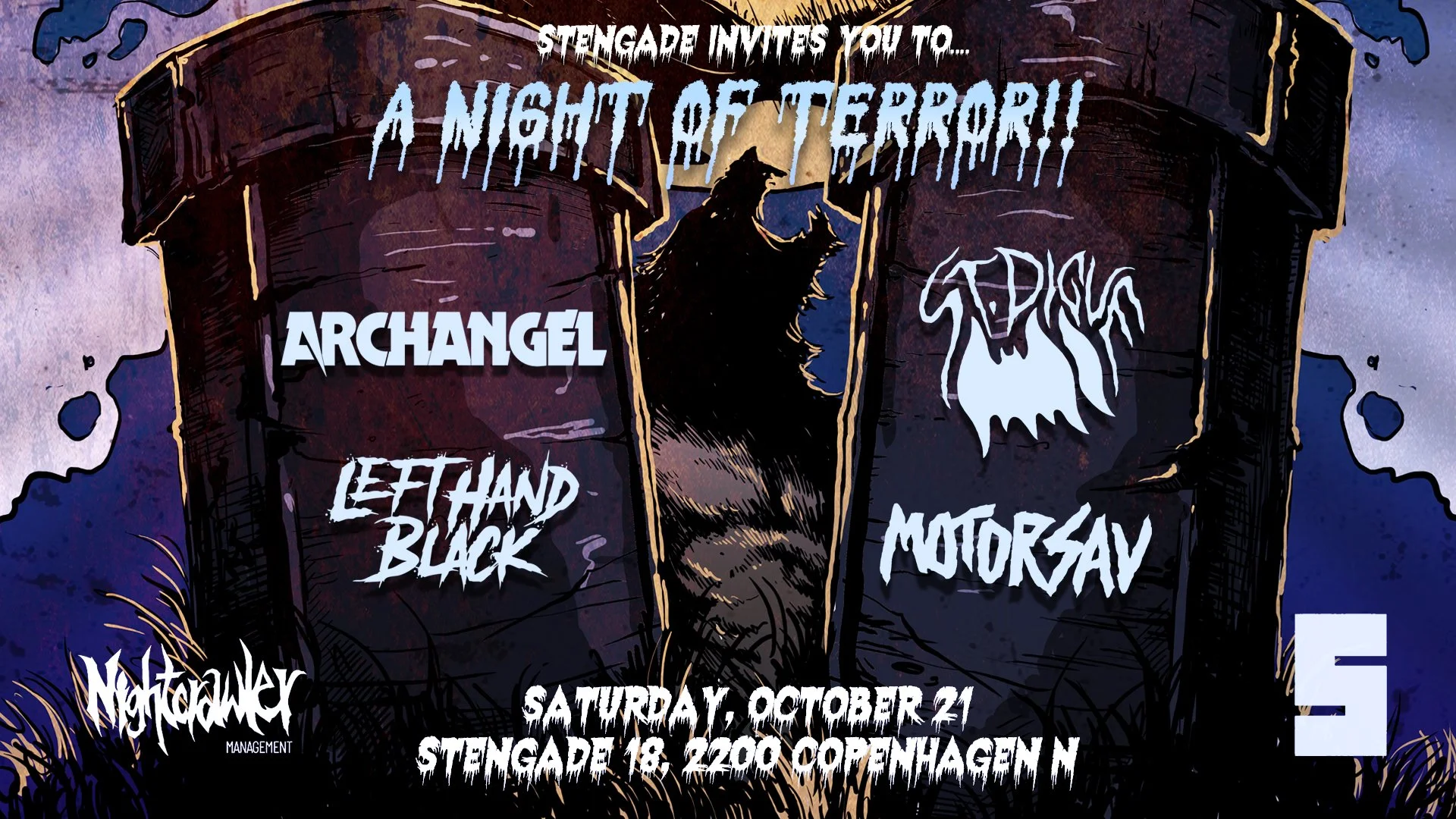 A Night of Terror!! Feat. Archangel + Left Hand Black [SE] + Motorsav + Afterparty: St. Digue