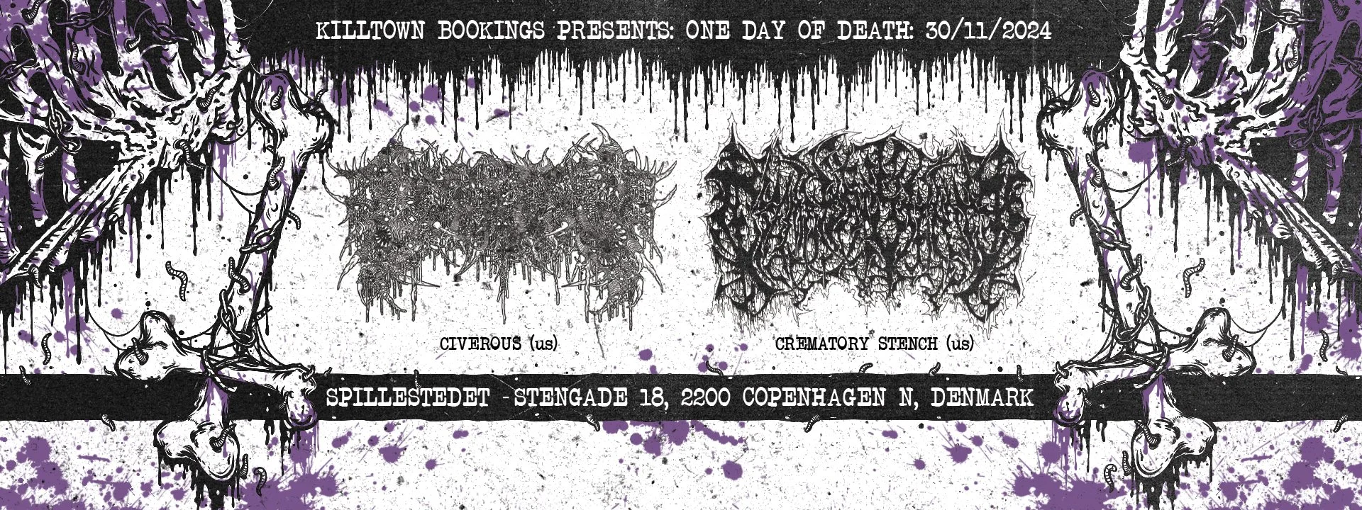 One Day of Death: Civerous [US] + Crematory Stench [US] + Sewer Haul