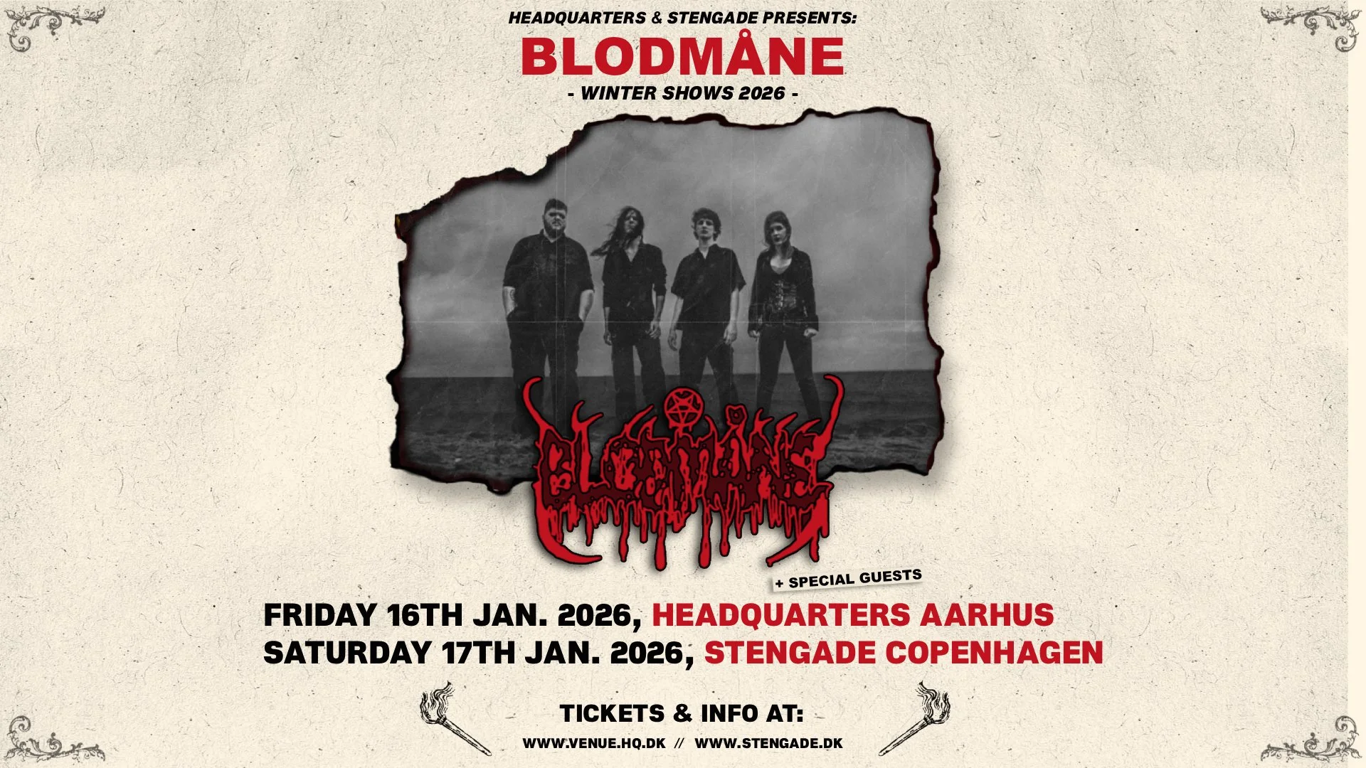 Blodmåne + Special Guest: Crimson Burial + Support: Heksproces