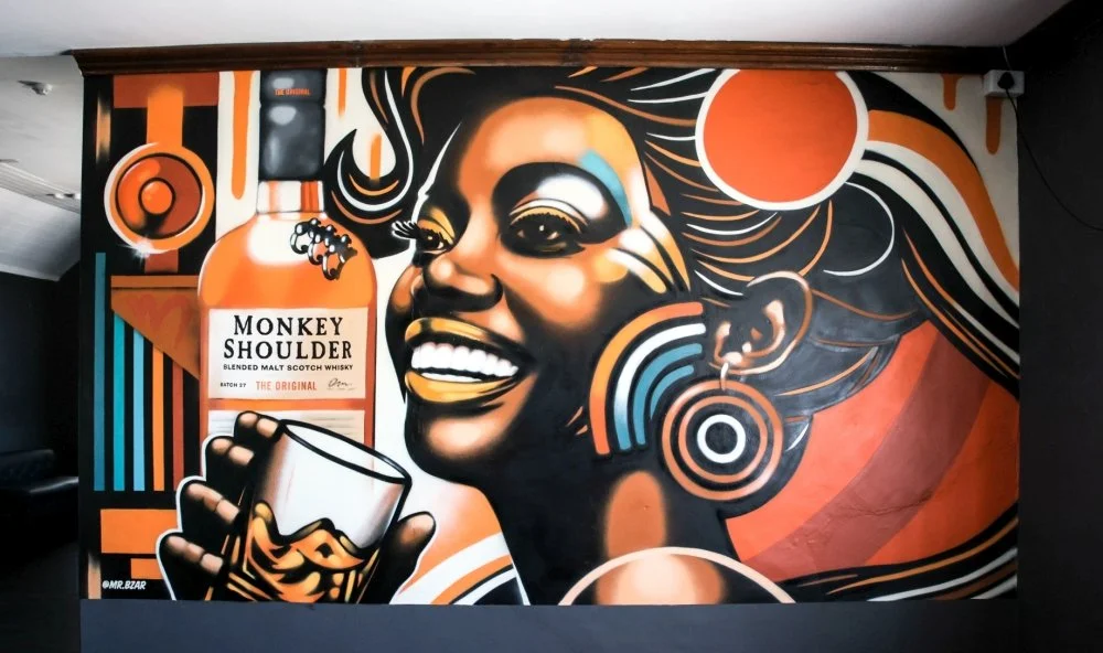 Brand Graffiti Mural Monkey Shoulder Wall Painting