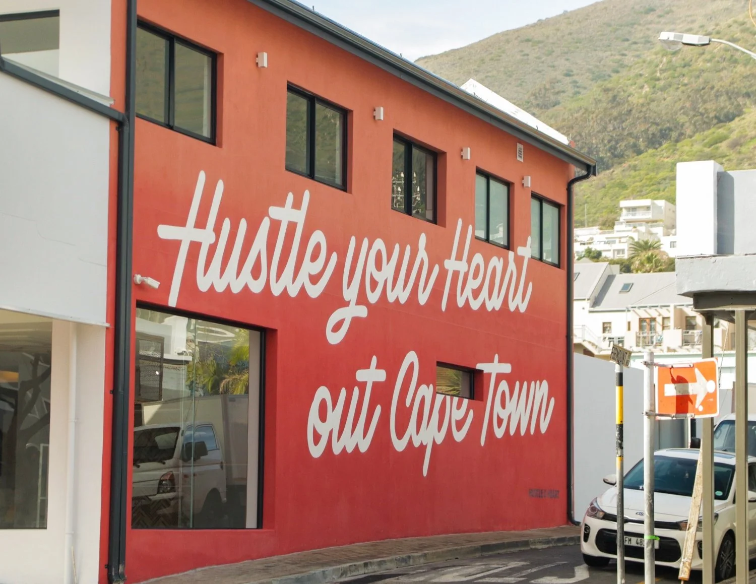 Large hand painted lettering on a business in Sea Point Cape Town