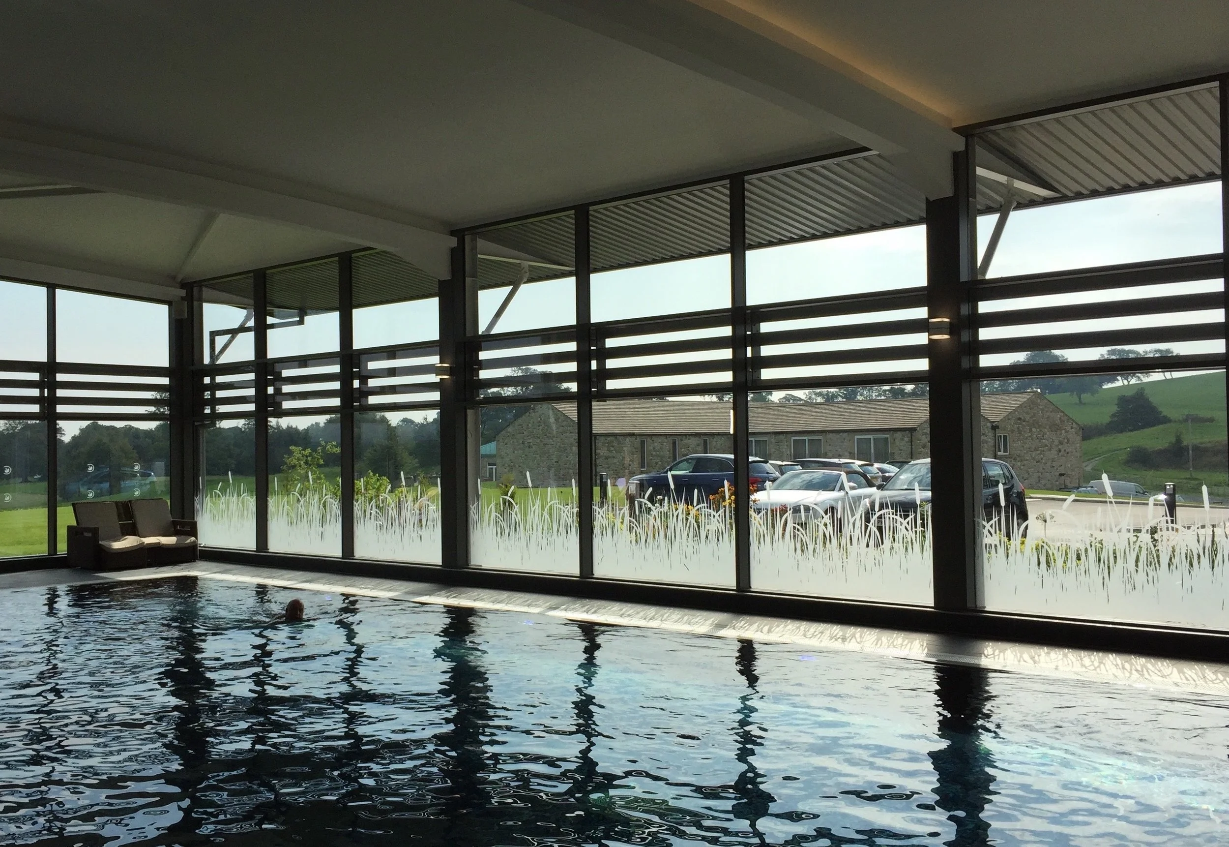 Applied etched window graphics