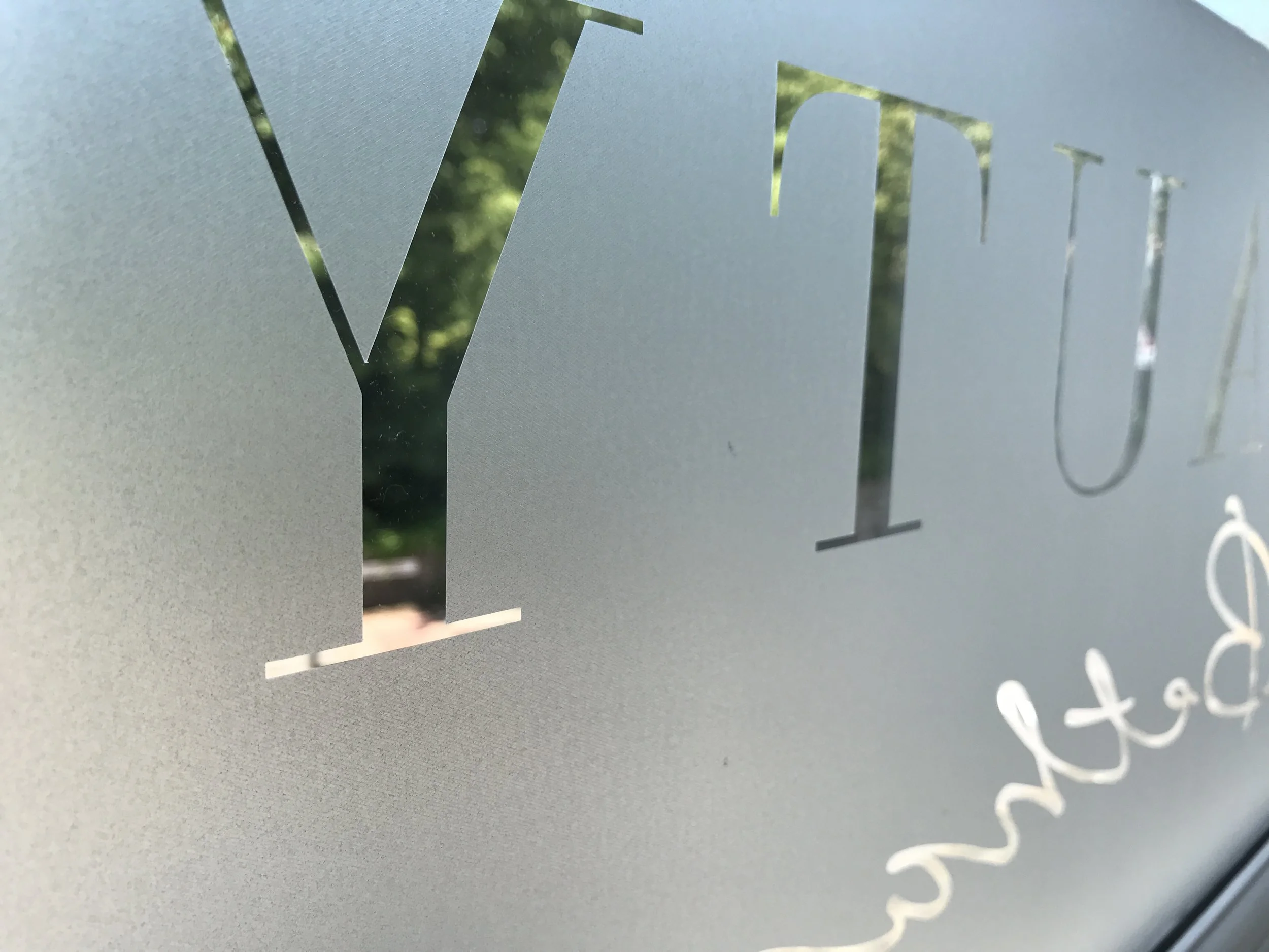 Satin window graphic