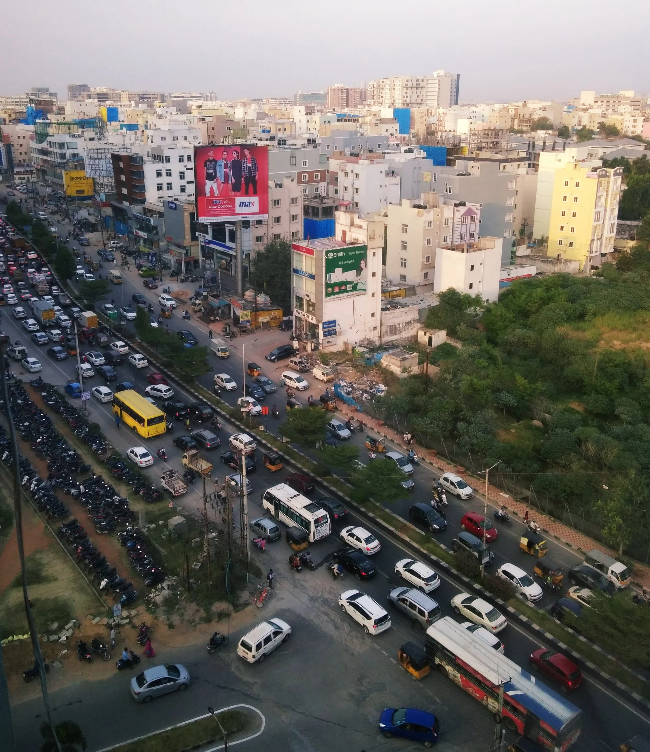 The normal traffic in Hyderabad