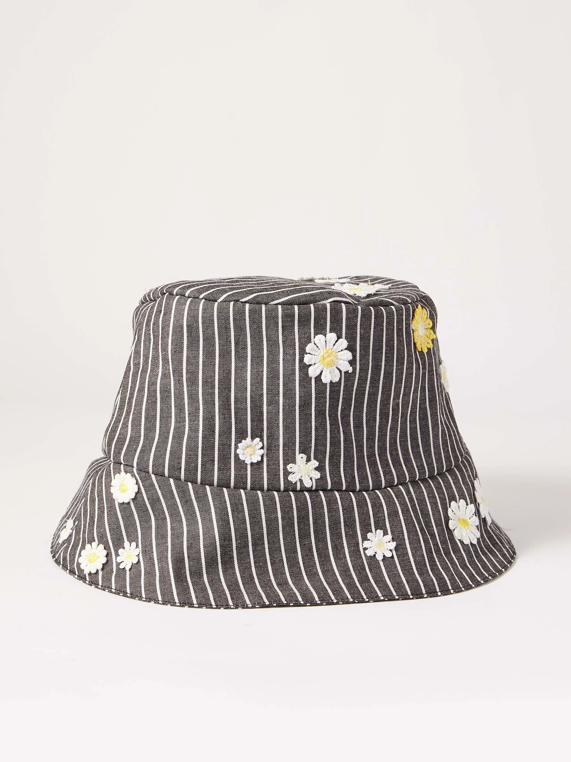 Embroidered striped cotton bucket hat.jpg