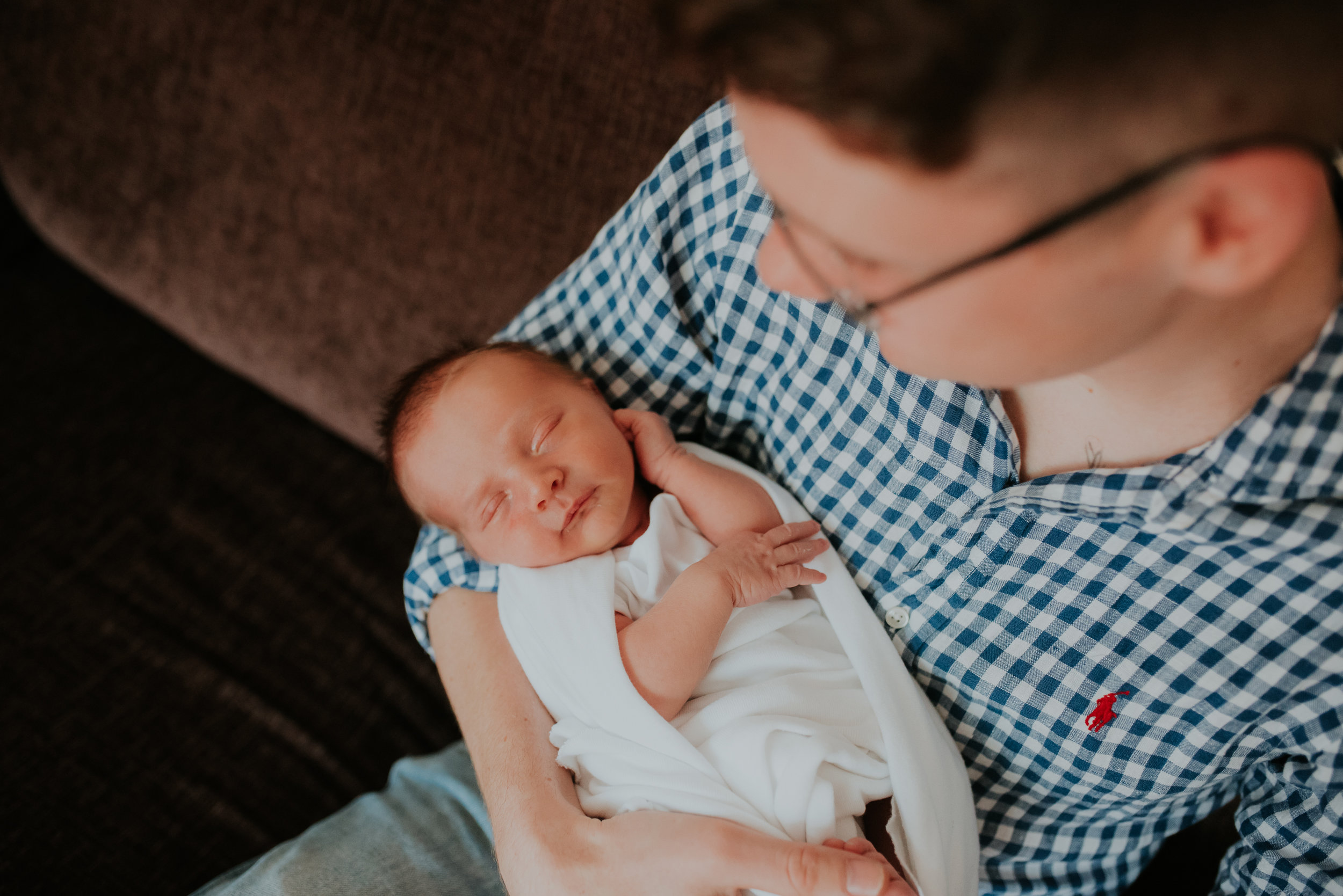 sleeping baby with Dad