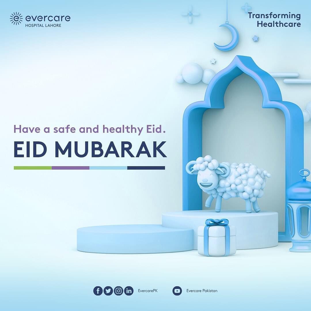 Evercare Hospital Lahore wishes you a Happy Eid. Our emergency services and inpatient department are available even during Eid. Stay safe in the comfort of your homes with the love of your family. 

#EidulAdha #EidMubarak #TransformingHealthcare #Eve