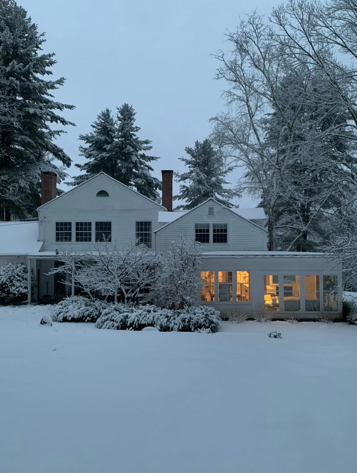 Sunday morning ❄️. It&rsquo;s been so grey these last few days, but I guess the snow is pretty? I spent all day yesterday in bed with a headache, fever and chills after getting my Covid shot Friday night. Thankfully, I&rsquo;m back to normal today so