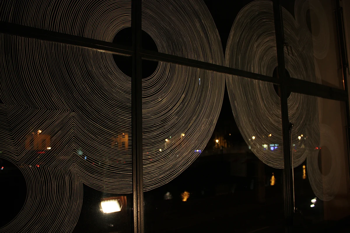 Ink on window, Studio window drawing, Temple Bar Gallery and Studios
