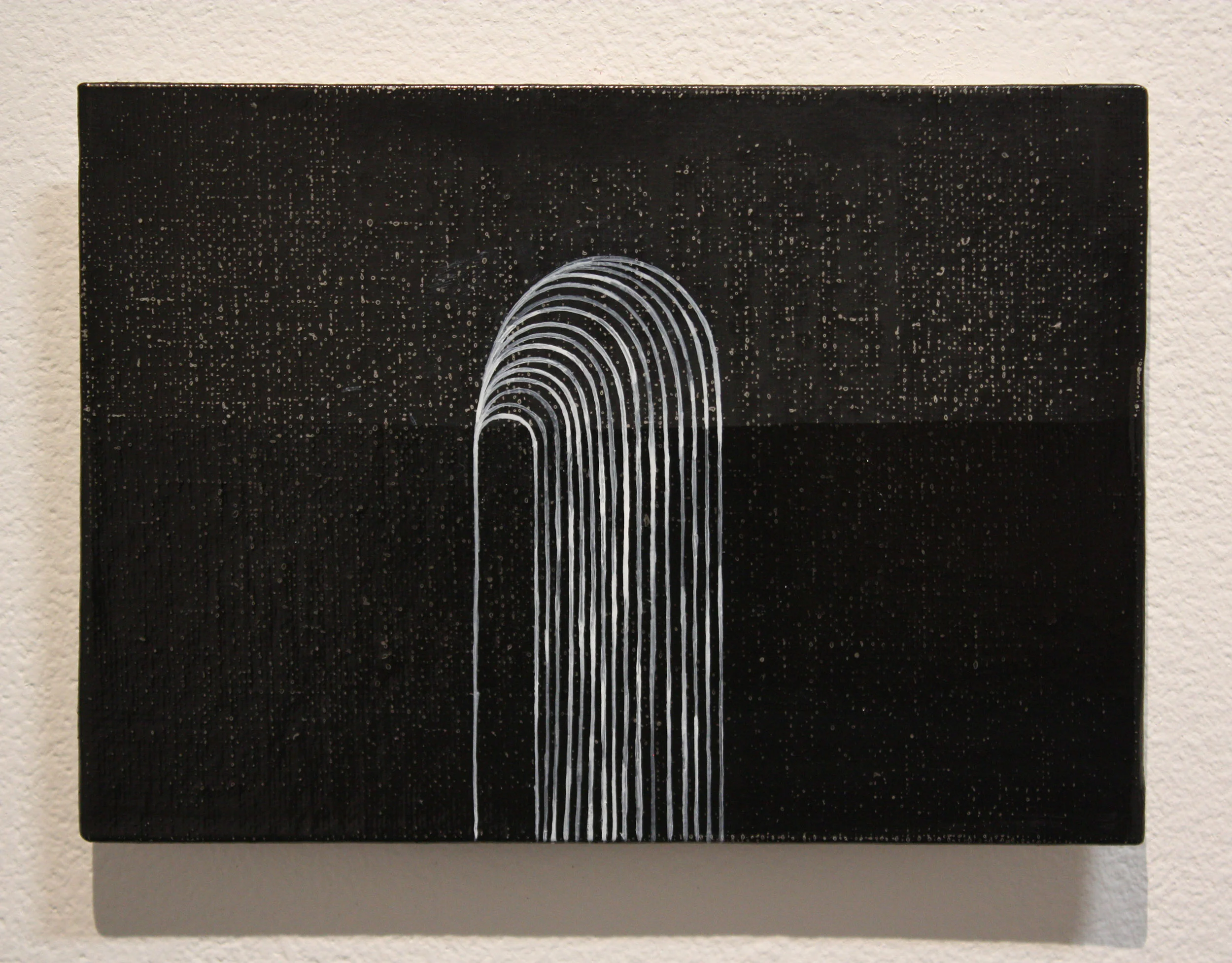 Looming, acrylic on canvas board