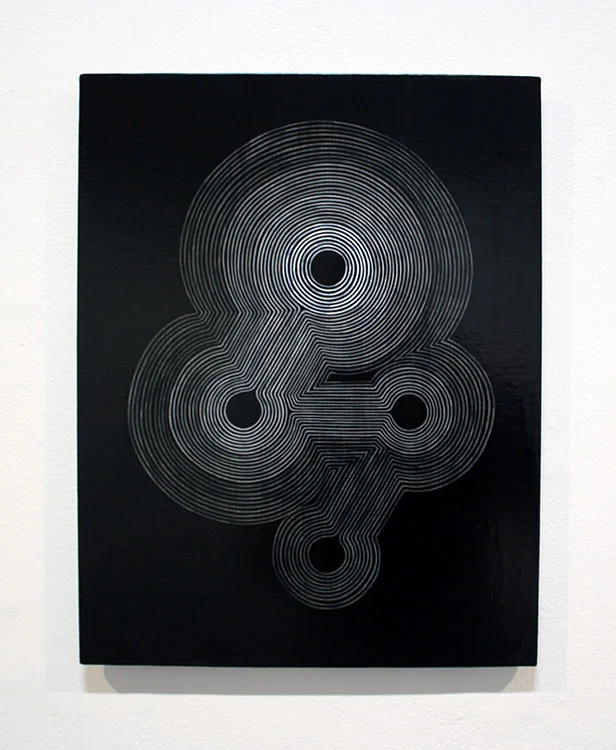 Foetal , acrylic on canvas over board (right)