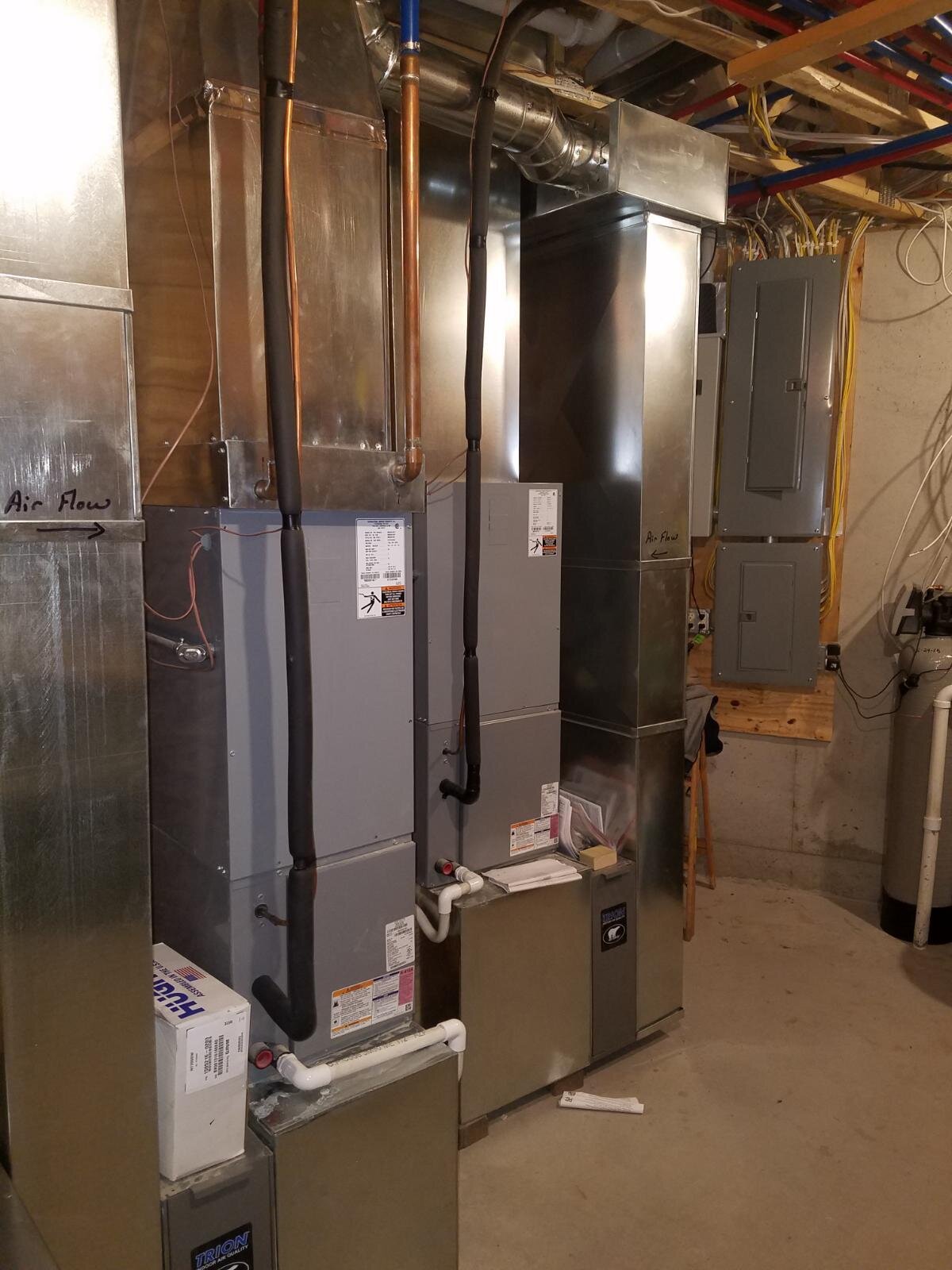  In Wisconsin, air handlers are an important part of a complete boiler heating system. An air handler can be fitted with an evaporation coil connected to an outdoor compressor to provide cooling in the summer. A water coil connected to the boiler, al