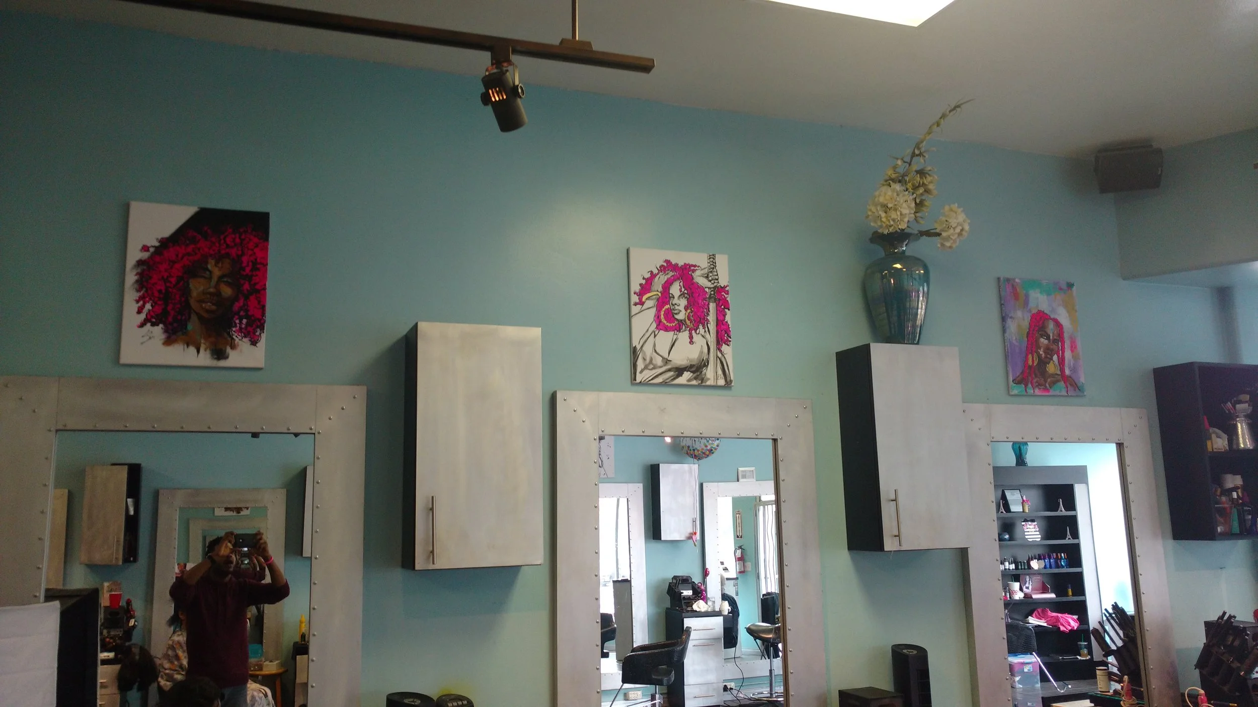 Artwork on display at studio 5526 Los Angeles