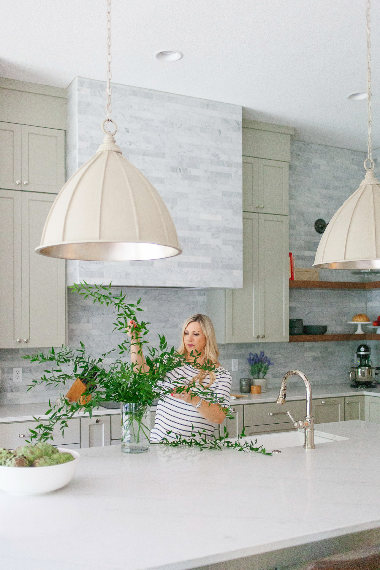 Fresh greenery is a great styling tool for any space.